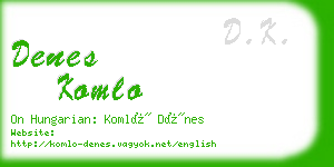 denes komlo business card